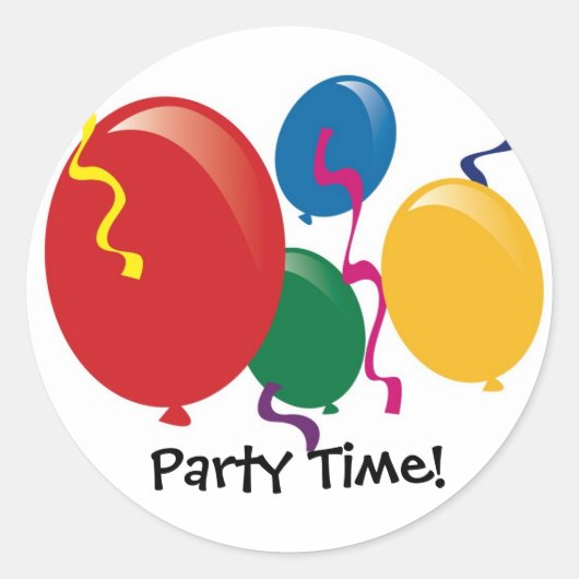 Party Time Ballons Stickers (Voorkant)