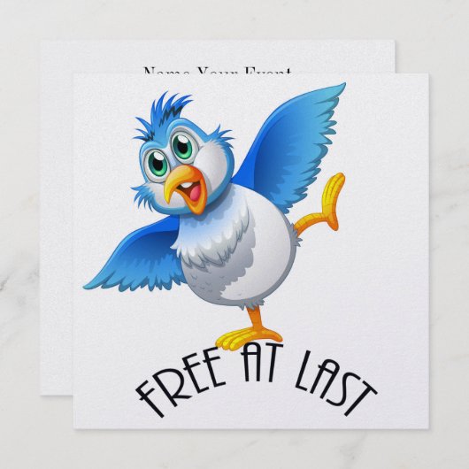 Party Time Bird - Gratis bij laatste uitnodiging (Voorkant / Achterkant)