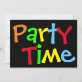 Party Time Birthday Photo Invitation Kaart (Voorkant)