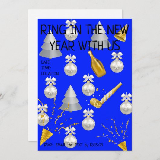 Party Time! (blanco) Feestdagenkaart (Voorkant / Achterkant)