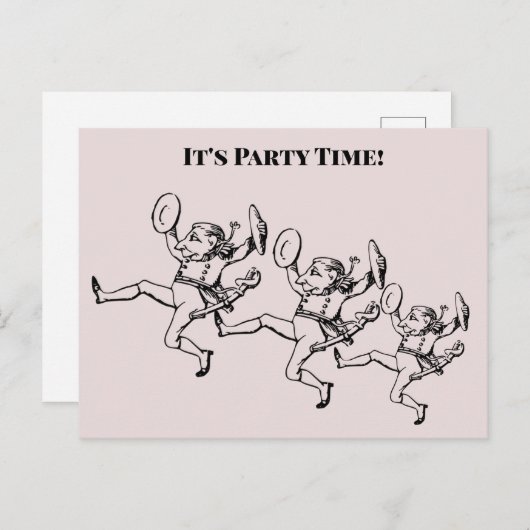 Party Time Briefkaart (Voorkant / Achterkant)