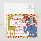 Party Time Circus / Foto Uitnodiging Briefkaart (Voorkant / Achterkant)