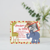 Party Time Circus / Foto Uitnodiging Briefkaart (Staand voorkant)