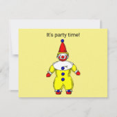 Party Time Clown Invitation Kaart (Voorkant)