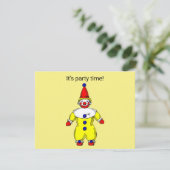 Party Time Clown Invitation Kaart (Staand voorkant)