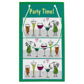 Party Time Cocktails Alcohol Birthday Events Sizes Klein Cadeauzakje (Achterkant)