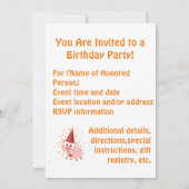 Party Time! Confetti Pig Party Invitation Kaart (Achterkant)