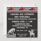 Party Time Cowboy Westerne Birthday-uitnodigingen Kaart (Achterkant)