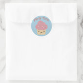 Party TIme Cupcake Ronde Sticker (Tas)