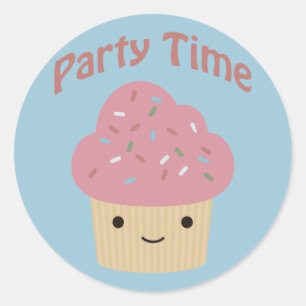 Party TIme Cupcake Ronde Sticker