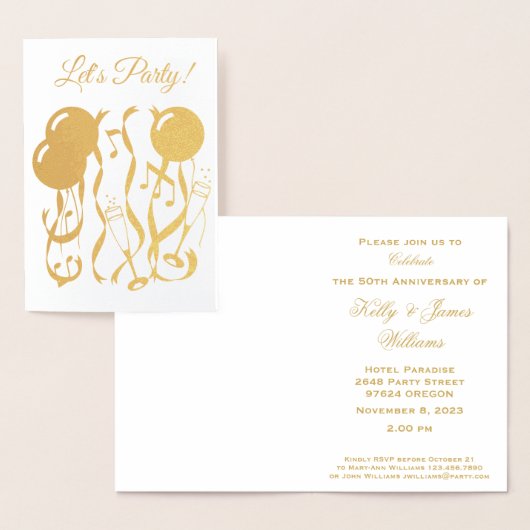 Party Time Custom 50ste Jubileum Uitnodiging (Display)