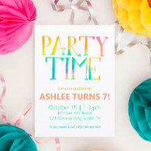 Party Time Die Birthday Invitation