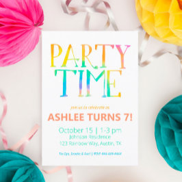 Party Time Die Birthday Invitation Kaart