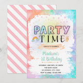 Party time dye verjaardagsuitnodiging kaart (Voorkant / Achterkant)