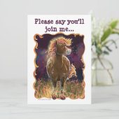 Party Time Fire Horse Kaart (Staand voorkant)