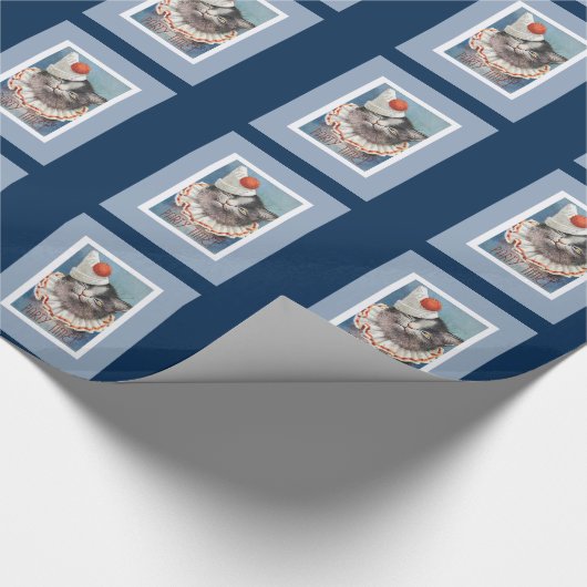 Party Time!  Funny Cat Gift Wrap Cadeaupapier (Hoek)