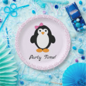 Party Time Girl Penguin Papieren Bordje (Feest)