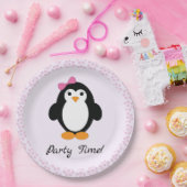 Party Time Girl Penguin Papieren Bordje (Feest)