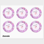 Party Time Girl Pig Ronde Sticker (Vel)