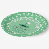 Party Time Golfen Verjaardagsfeest Papieren Bordje (Gekanteld)