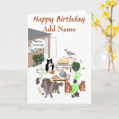 Party Time grappige verjaardagskaart, personaliser Kaart (Gele Bloem)