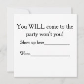 Party Time Kaart (Achterkant)