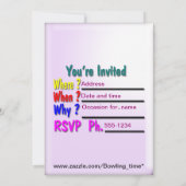 Party Time Kaart (Achterkant)