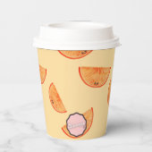 Party Time! Kawaii Oranje papieren beker (Achterkant)