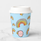 Party Time! Kawaii Rainbow Paper cup Papieren Bekers (Achterkant)