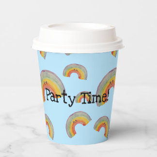 Party Time! Kawaii Rainbow Paper cup Papieren Bekers