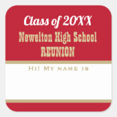 Party Time! Klasse Reunion Matte name tag Sticker (Voorkant)