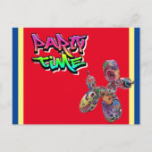 Party Time | Kleurrijke graffiti uitnodigen Briefkaart (Voorkant)