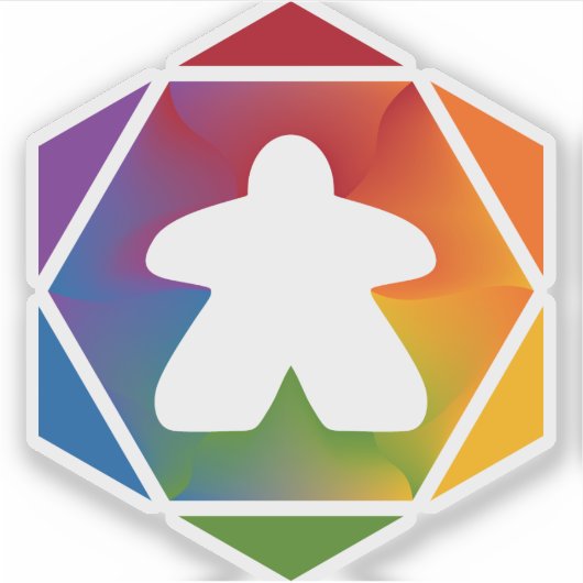 Party Time Meeple Vinyl Sticker (Voorkant)