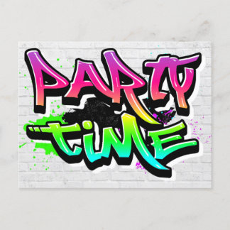 Party Time | Moderne graffiti uitnodigen Briefkaart