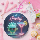 Party Time Neon Green Papieren Bordje (Feest)