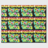 Party Time Neon Kleuren Disco Ball Lights Cadeaupapier (Vlak)