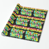 Party Time Neon Kleuren Disco Ball Lights Cadeaupapier (Uitgerold)