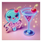 Party Time Neon Pink Perfect Poster (Voorkant)