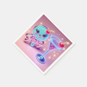 Party Time Neon Pink Servet (Hoek)