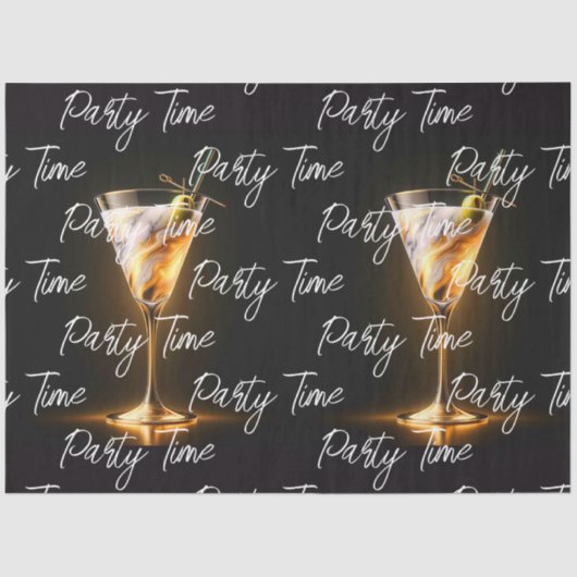 Party Time Neon Trendy gepersonaliseerd Tissuepapier (Voorkant)