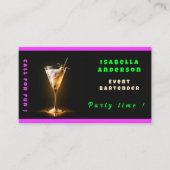Party Time Neon Trendy Gepersonaliseerde Professio Visitekaartje (Voorkant)