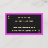 Party Time Neon Trendy Gepersonaliseerde Professio Visitekaartje (Achterkant)