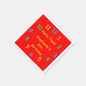 Party Time Paper Napkins, 8th Birthday, Red, Kinde Servetten (Hoek)