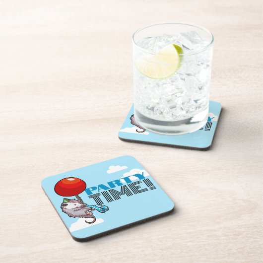 PARTY TIME! Party Possum Grappig Drijvend Opossum Bier Onderzetter (Rechterzijde)
