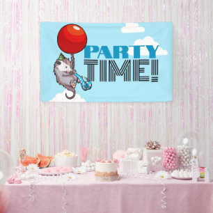 PARTY TIME! Party Possum Grappig Drijvend Opossum Spandoek