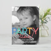 Party Time Photo Birthday Uitnodiging (Staand voorkant)