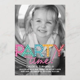 Party Time Photo Birthday Uitnodiging