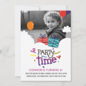 Party Time Photo Birthday Uitnodiging (Voorkant)