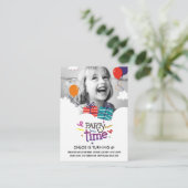 Party Time Photo Birthday Uitnodiging Informatiekaartje (Staand voorkant)