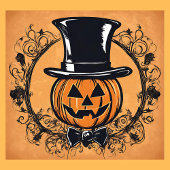 Party Time! Pumpkin Head Halloween Canvas tas
